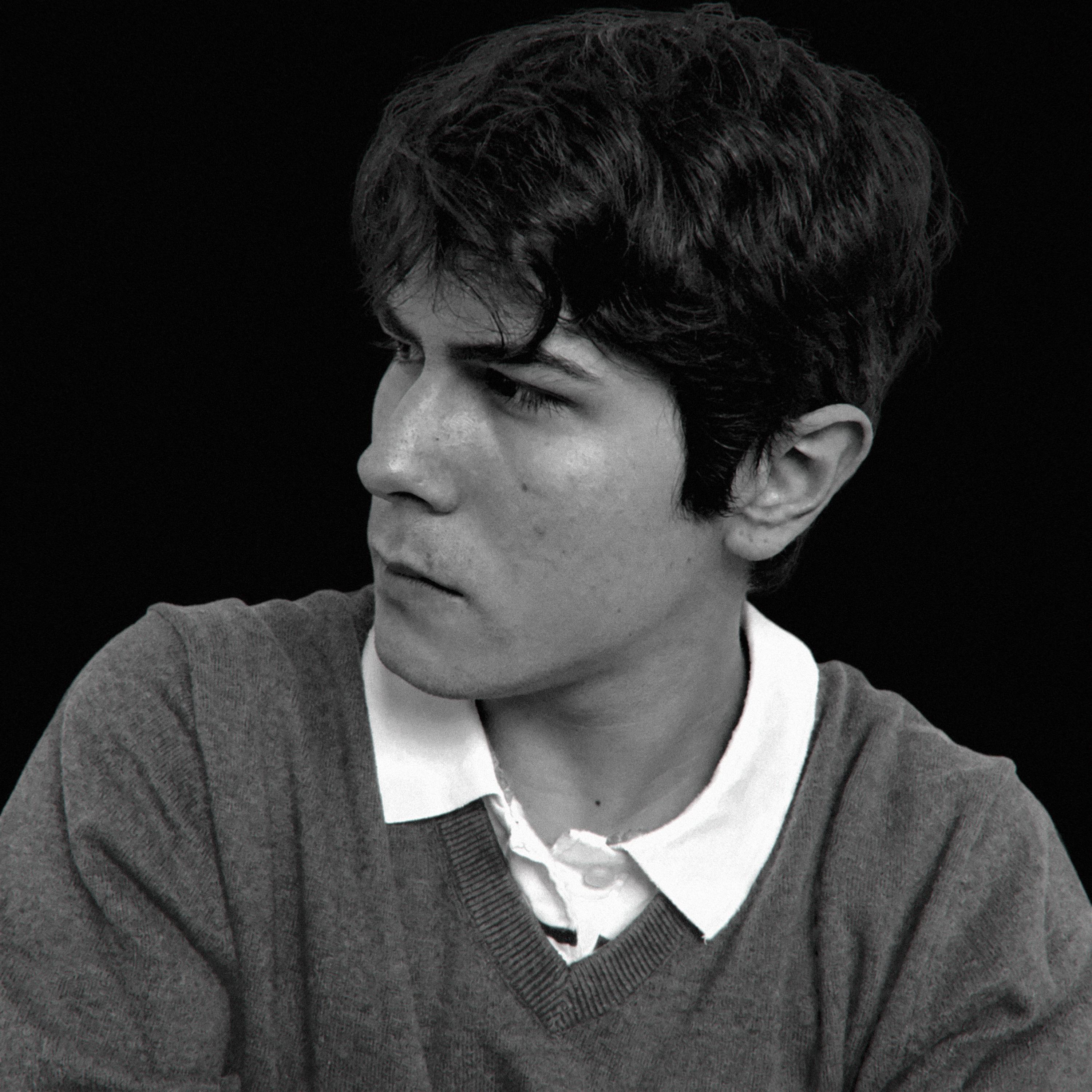Black and white portrait of Martin Etchebarne